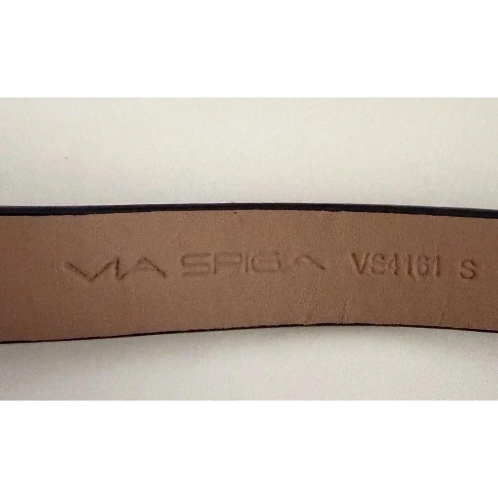 Via Spiga Italy Genuine Leather Snake Embossed  Skinny Beige Belt M